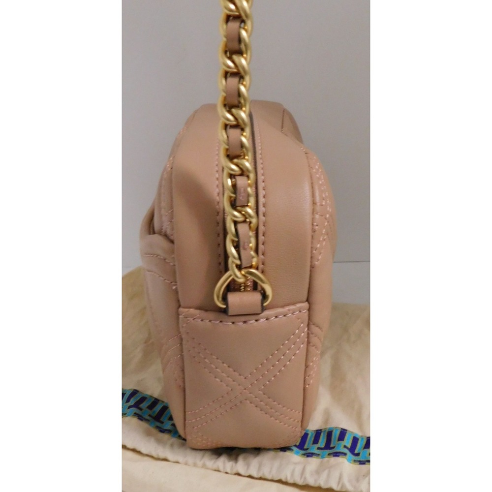 New Tory Burch Fleming Pink Quilted Camera Crossbody Shoulder‎ Bag NWOT - Picture 4 of 8